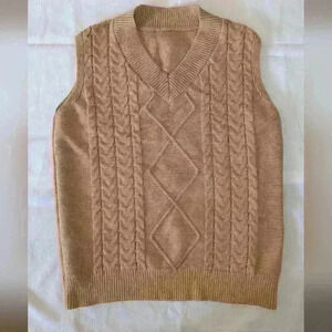 Brown Pullover Vest Close Knit